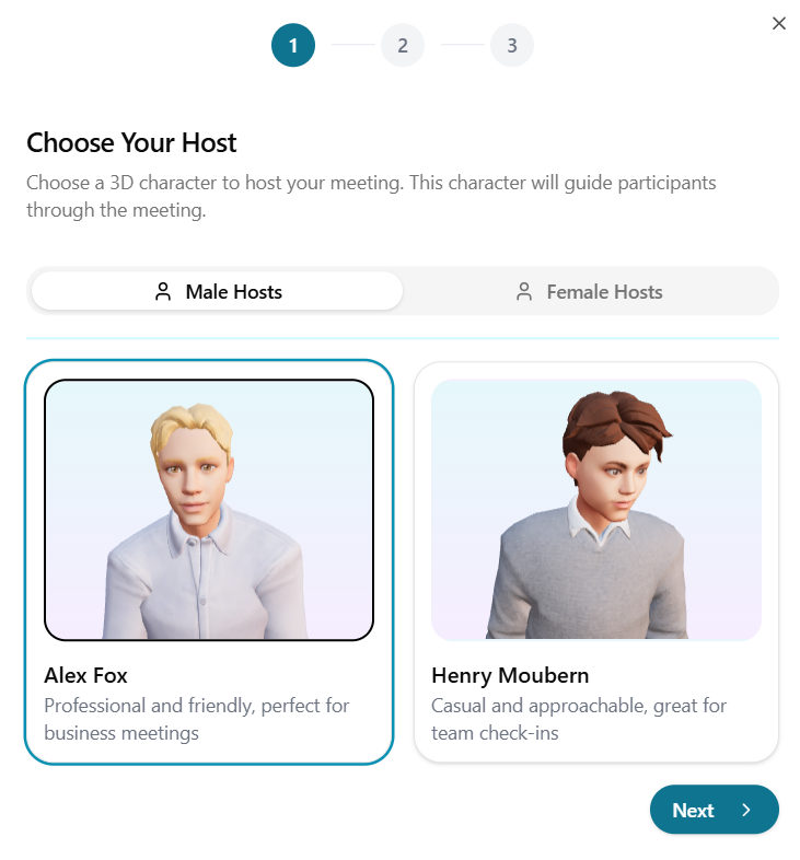 Choosing a host when creating a session
